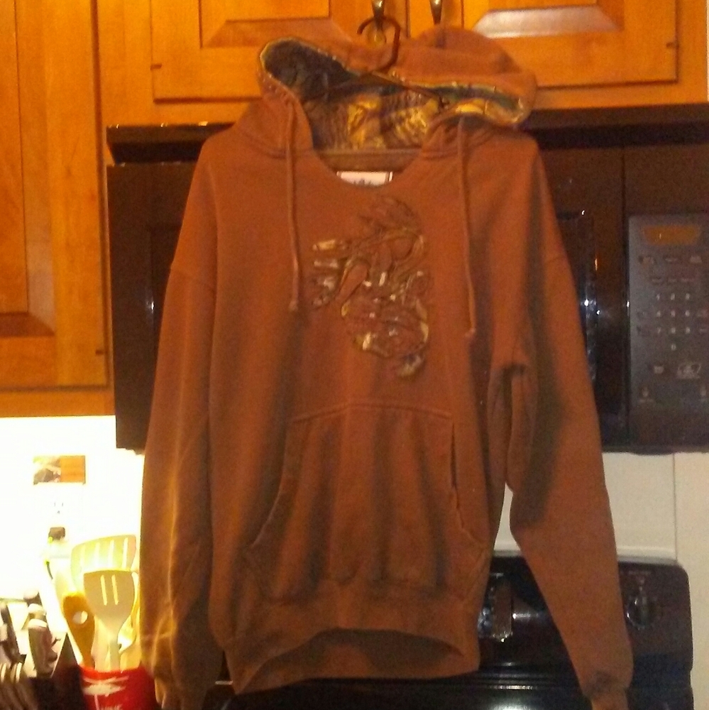 Brown/Camo hooded sweatshirt